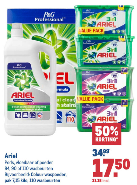 Ariel   wasmiddel folder aanbieding bij  Makro - details