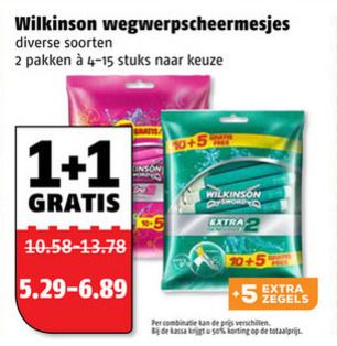 Wilkinson   wegwerpscheermesjes folder aanbieding bij  Poiesz - details