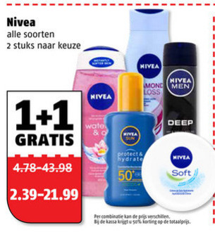 Nivea   douchegel, deodorant folder aanbieding bij  Poiesz - details