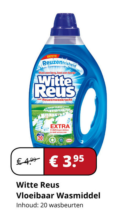 Witte Reus   wasmiddel folder aanbieding bij  Voordeeldrogisterij.nl - details