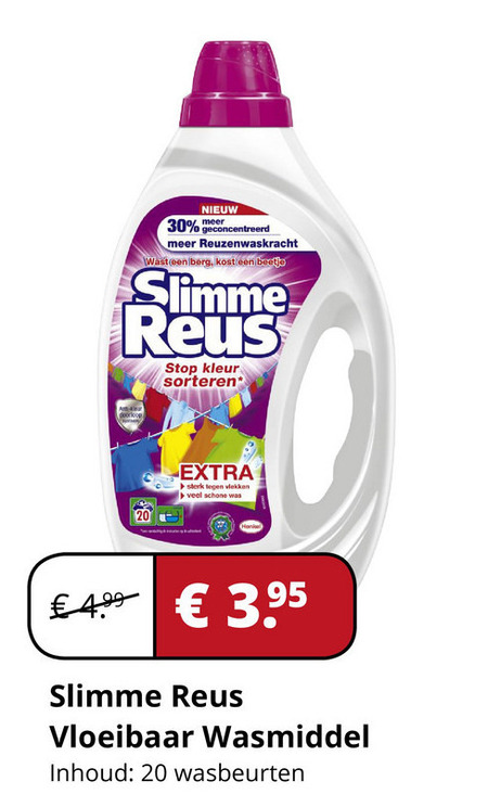 Slimme Reus   wasmiddel folder aanbieding bij  Voordeeldrogisterij.nl - details