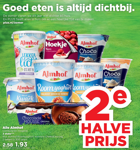 Almhof   chocolademousse, yoghurt folder aanbieding bij  Plus - details