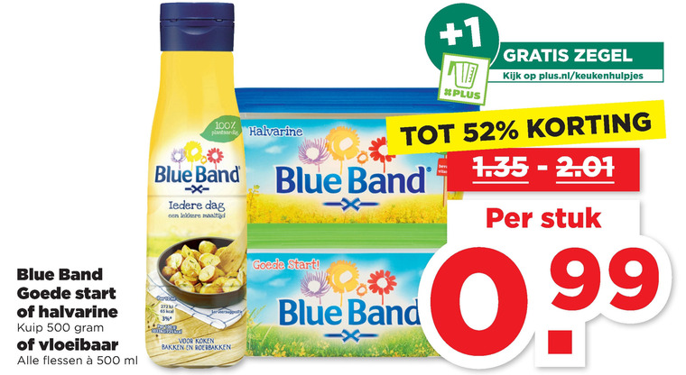 Blue Band   margarine, olie en vetten folder aanbieding bij  Plus - details