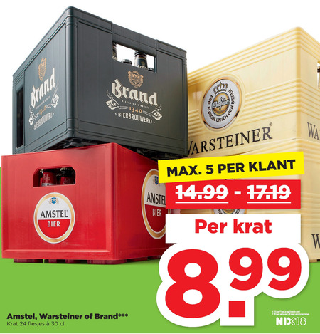 Amstel   krat bier folder aanbieding bij  Plus - details