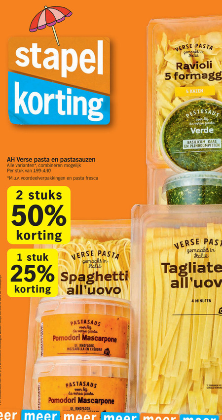Albert Heijn Huismerk   pastasaus, pasta folder aanbieding bij  Albert Heijn - details