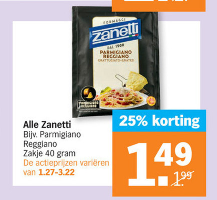 Zanetti   parmezaanse kaas folder aanbieding bij  Albert Heijn - details