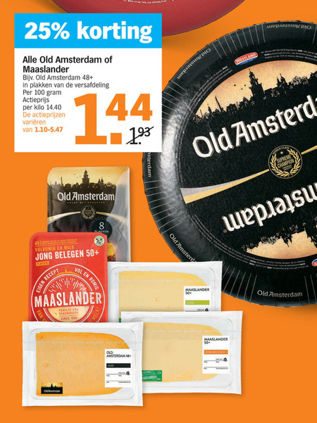 Old Amsterdam   kaasplakken, kaas folder aanbieding bij  Albert Heijn - details