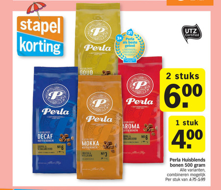 Perla   koffiebonen folder aanbieding bij  Albert Heijn - details