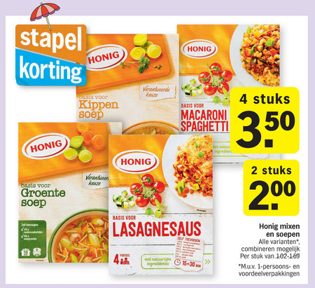 Honig   maaltijdmix, soep folder aanbieding bij  Albert Heijn - details