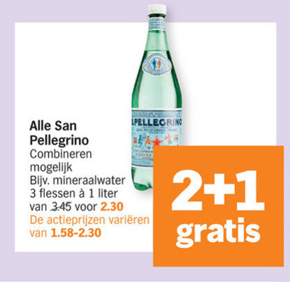 San Pellegrino   fruitdrank, mineraalwater folder aanbieding bij  Albert Heijn - details