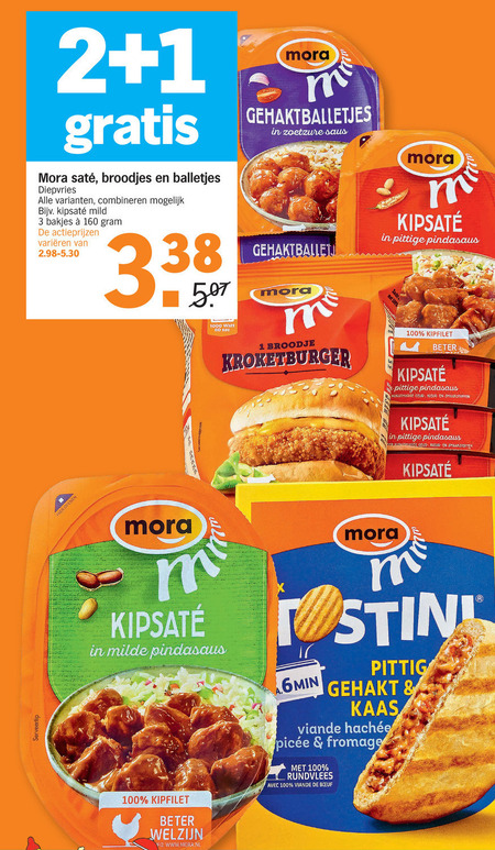 Mora   kipsate, gehaktballetjes folder aanbieding bij  Albert Heijn - details