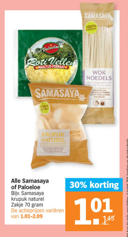 Samasaya   noodles, kroepoek folder aanbieding bij  Albert Heijn - details