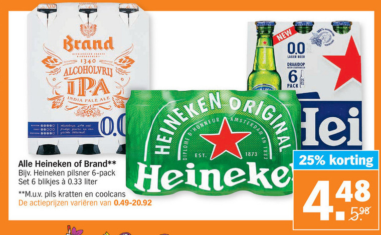 Heineken   blikje bier, speciaalbier folder aanbieding bij  Albert Heijn - details