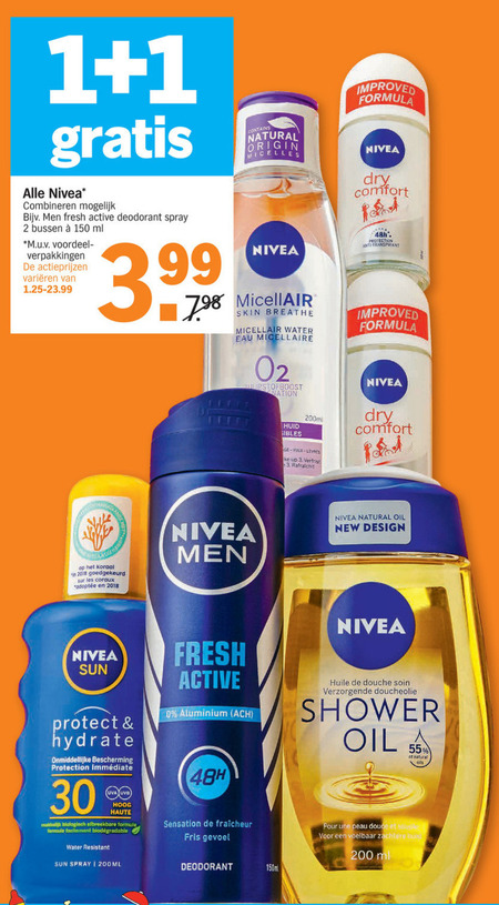 Nivea   nachtcreme, gezichtsreiniging folder aanbieding bij  Albert Heijn - details