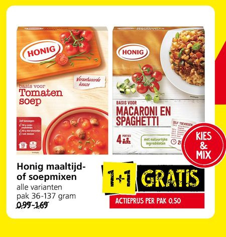 Honig   soep, maaltijdmix folder aanbieding bij  Jan Linders - details