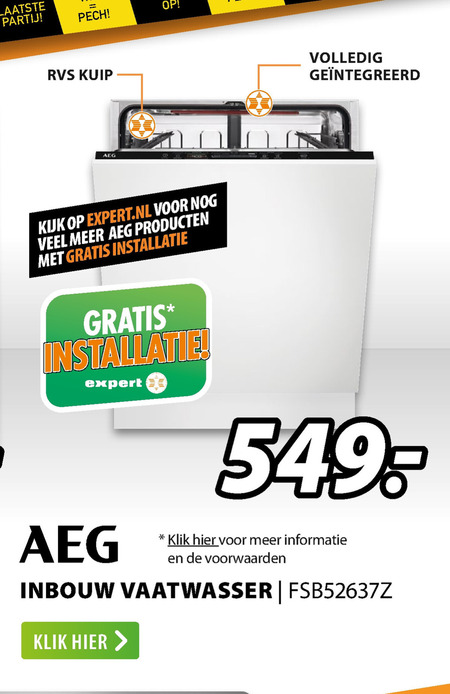 AEG   inbouwvaatwasser folder aanbieding bij  Expert - details