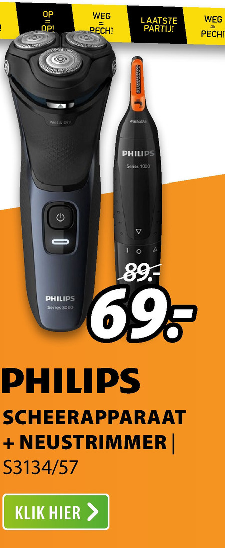 Philips   elektrisch scheerapparaat, neustrimmer folder aanbieding bij  Expert - details