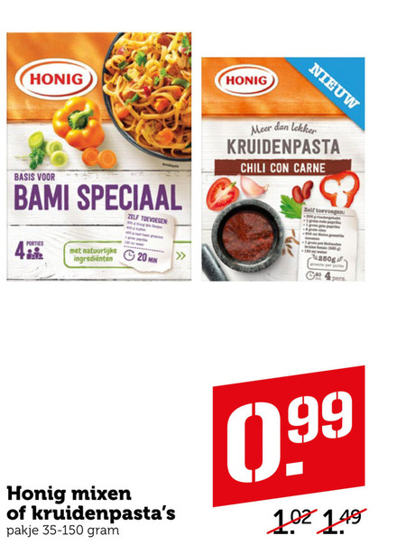 Honig   maaltijdmix folder aanbieding bij  Coop - details