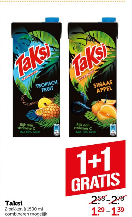 Taksi   fruitdrank folder aanbieding bij  Coop - details