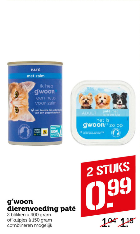 Gwoon   hondenvoer, kattenvoer folder aanbieding bij  Coop - details