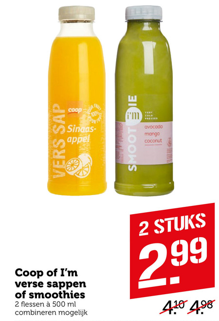 Coop Huismerk   vruchtensap, fruitsmoothie folder aanbieding bij  Coop - details