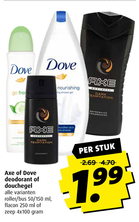 Axe   deodorant, douchegel folder aanbieding bij  Boni - details