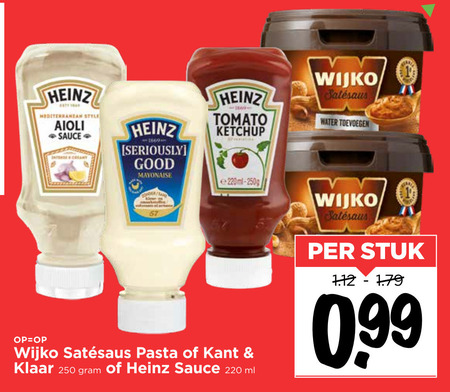 Heinz   tomatenketchup, satesaus folder aanbieding bij  Vomar - details