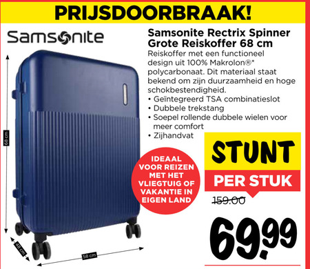 Samsonite koffer folder aanbieding Vomar