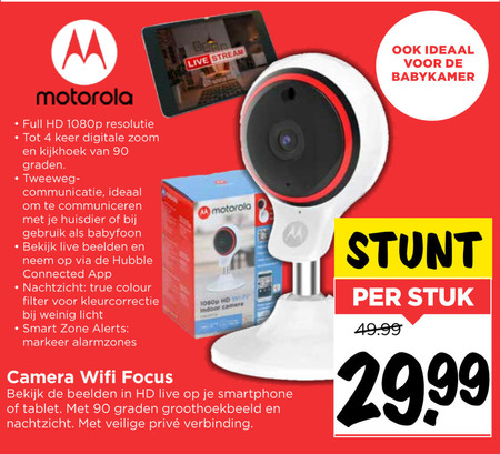 Motorola   beveiligingscamera folder aanbieding bij  Vomar - details