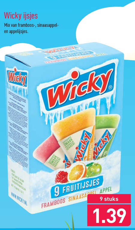 Kneden glans Hou op Wicky waterijs folder aanbieding bij Aldi - details