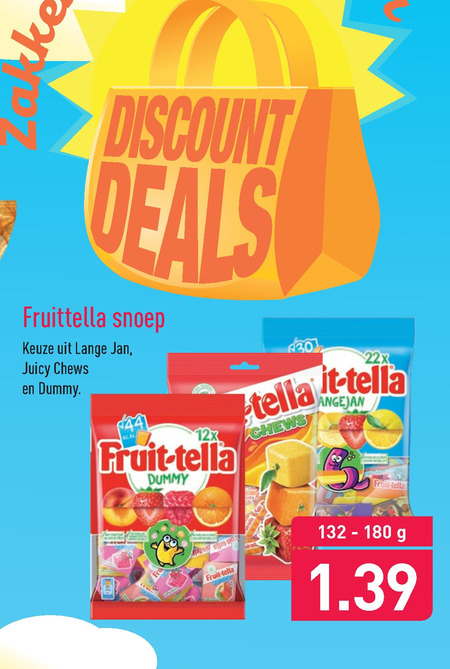 Fruit-Tella   snoep folder aanbieding bij  Aldi - details