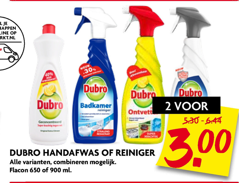 Dubro   ontvetter, afwasmiddel folder aanbieding bij  Dekamarkt - details