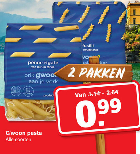 Gwoon   pasta folder aanbieding bij  Hoogvliet - details