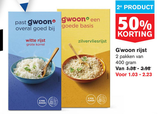 Gwoon   rijst folder aanbieding bij  Hoogvliet - details