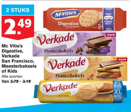 Verkade   kinderbiscuit, biscuits folder aanbieding bij  Hoogvliet - details