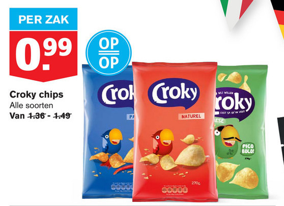 Croky   chips folder aanbieding bij  Hoogvliet - details