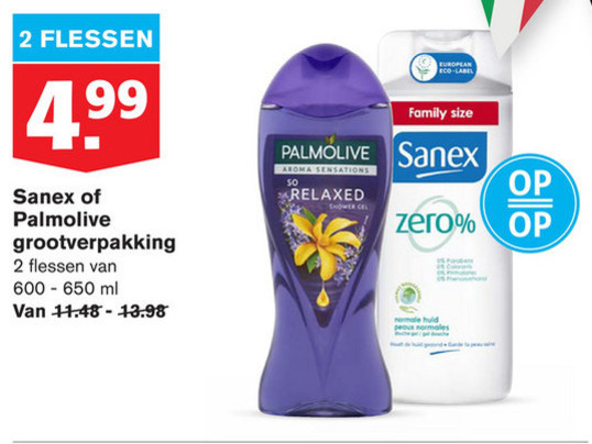 Sanex   douchegel folder aanbieding bij  Hoogvliet - details