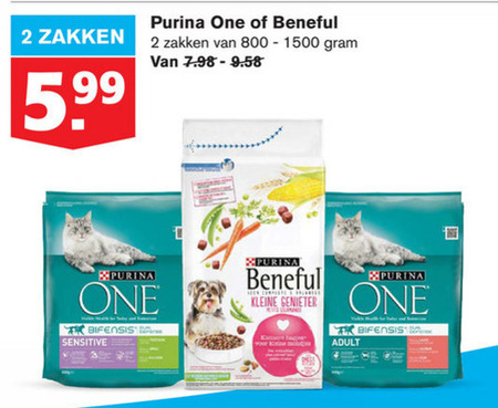 Beneful   kattenvoer, hondenvoer folder aanbieding bij  Hoogvliet - details