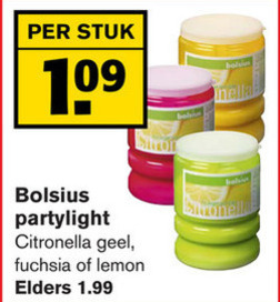 Bolsius   citronella kaars, terraskaars folder aanbieding bij  Hoogvliet - details