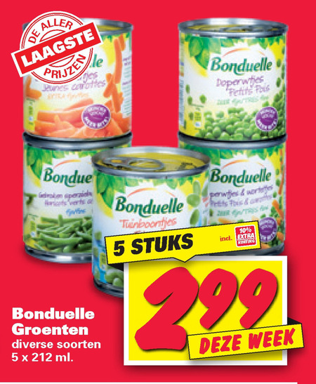 Bonduelle   groenteconserven folder aanbieding bij  Nettorama - details