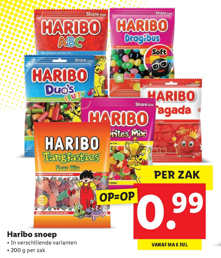 Haribo   snoep folder aanbieding bij  Lidl - details