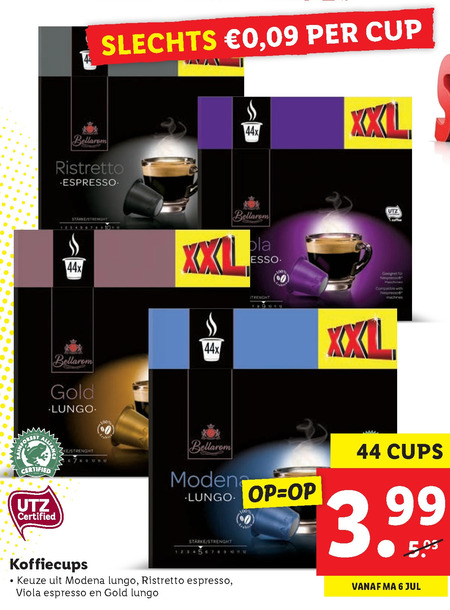 Bellarom   koffiecups folder aanbieding bij  Lidl - details