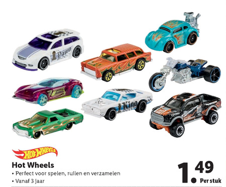 Hot Wheels   miniatuur auto folder aanbieding bij  Lidl - details