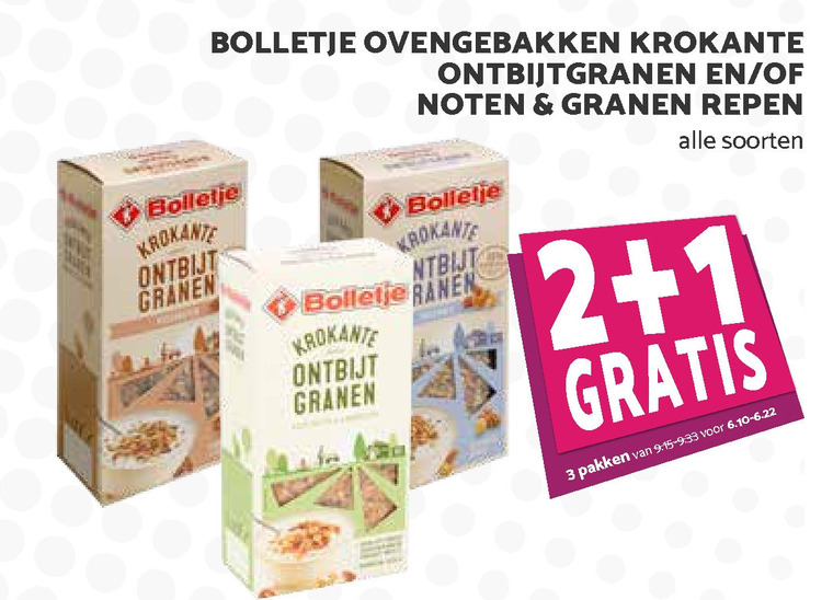 Bolletje   mueslireep, cereals folder aanbieding bij  MCD Supermarkt Basis - details