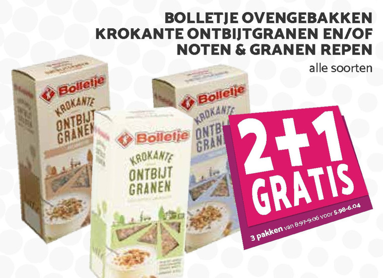 Bolletje   mueslireep, cereals folder aanbieding bij  Boons Markt - details