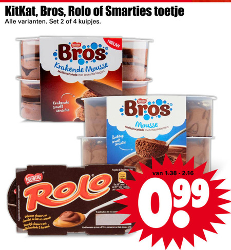 Rolo   chocolademousse, toetje folder aanbieding bij  Dirk - details