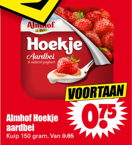 Almhof   vruchtenyoghurt folder aanbieding bij  Dirk - details