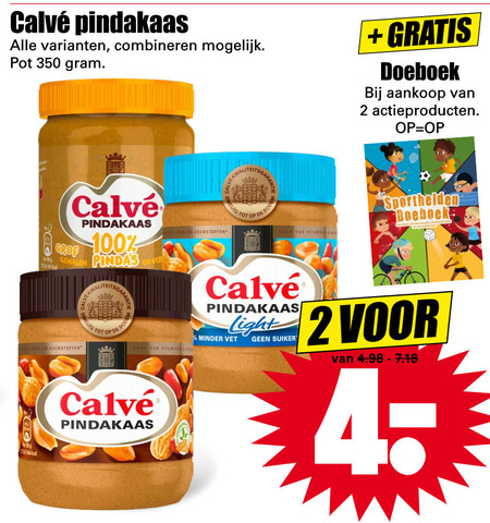 Calve   pindakaas folder aanbieding bij  Dirk - details