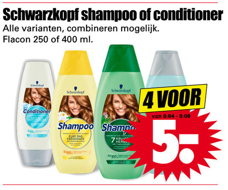 Schwarzkopf   shampoo, conditioner folder aanbieding bij  Dirk - details