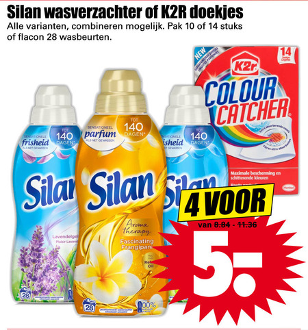 Silan   wasdoekjes, wasverzachter folder aanbieding bij  Dirk - details